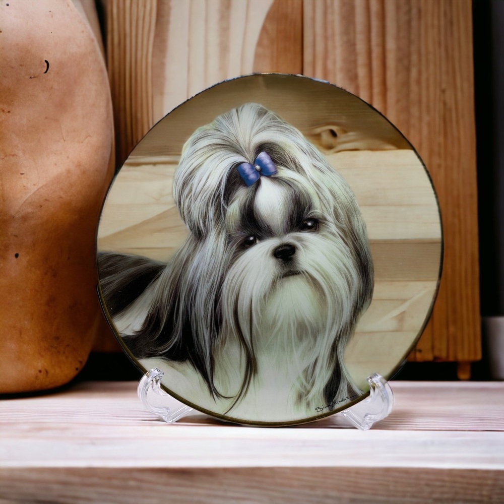 Wallflower - Limited Edition Shih Tzu Plate by Simon Mendez | New with Tag